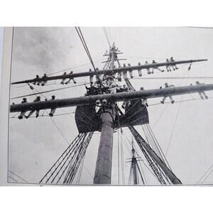 Navy Aloft Training War Ship Military Postcard 1907 Mitchell Muller Sailors Boat